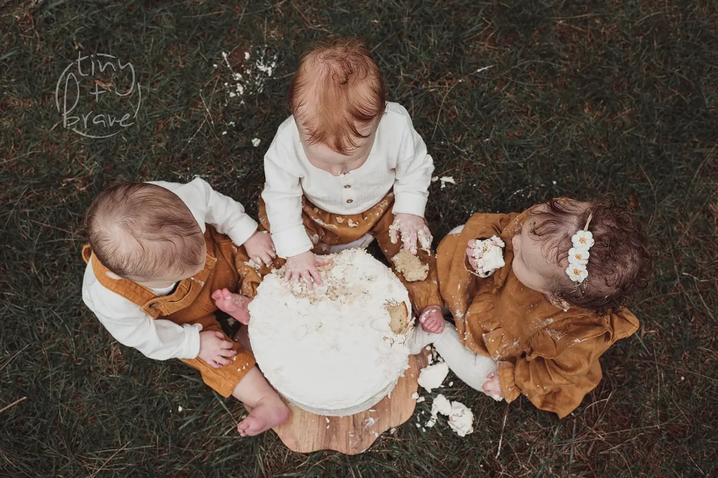 Cake smash photograph by Tiny and Brave
